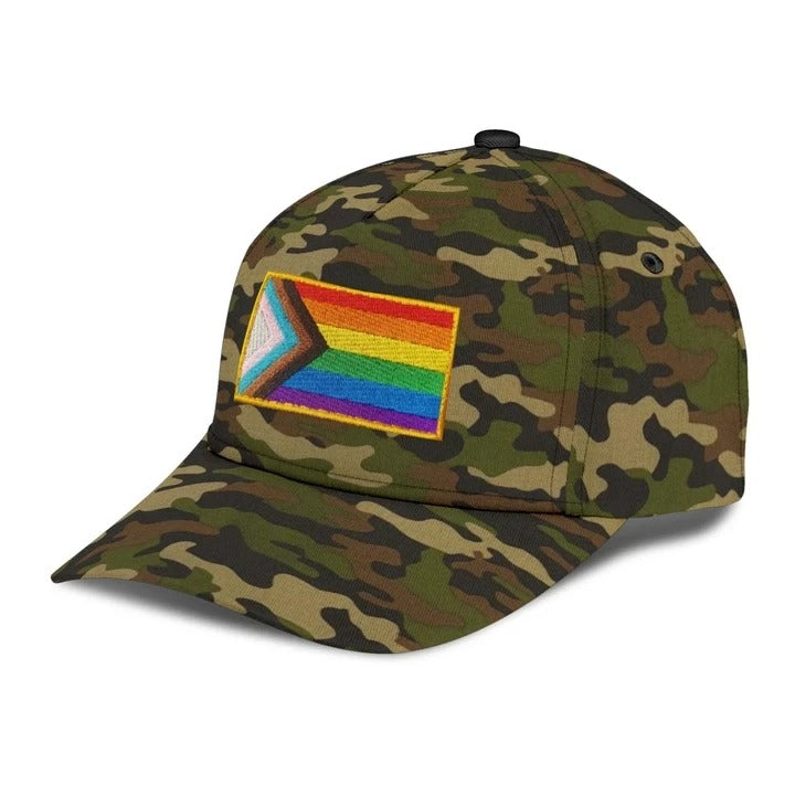 LGBT Pride All Over Printed Baseball Cap, Cool Camo Background Lgbt 3D Baseball Cap Hat, Lgbt Accessories CO0324