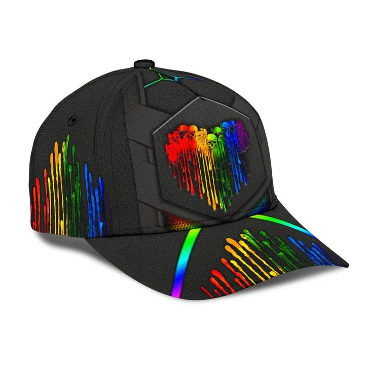 LGBT Pride All Over Printed Baseball Cap, Cool Camo Background Lgbt 3D Baseball Cap Hat, Lgbt Accessories CO0324