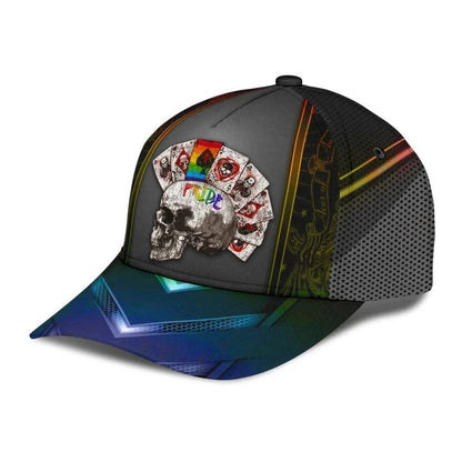 Skull Lgbt Pride Cards All Over Printing Baseball Cap Hat Lgbt Accessories CO0313