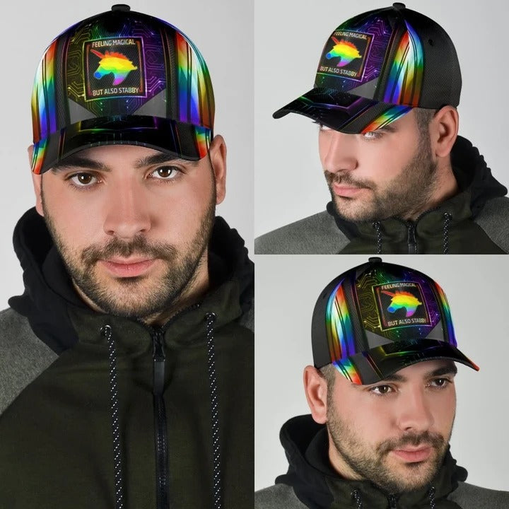 Pride Classic Cap, Lgbt Unicorn Printing Baseball Cap Hat Feeling Magical, Gift For Gaymer CO0312