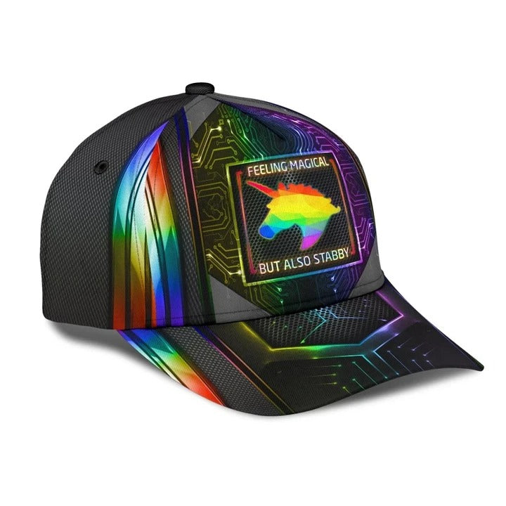 Pride Classic Cap, Lgbt Unicorn Printing Baseball Cap Hat Feeling Magical, Gift For Gaymer CO0312