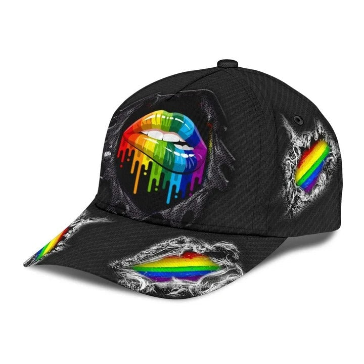 Pride Cap For Lesbian, Gaymer Gifts, Skull Warrior Rainbow Lgbt Printing Baseball Cap Hat CO0309