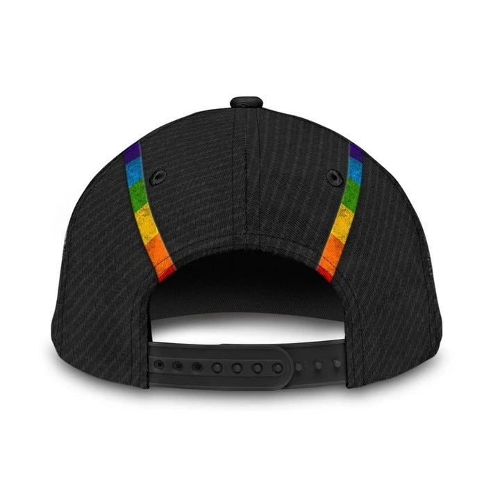 Pride Cap For Lesbian, Gaymer Gifts, Skull Warrior Rainbow Lgbt Printing Baseball Cap Hat CO0309