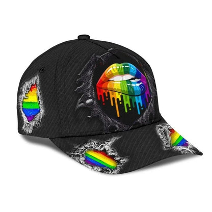 Pride Cap For Lesbian, Gaymer Gifts, Skull Warrior Rainbow Lgbt Printing Baseball Cap Hat CO0309