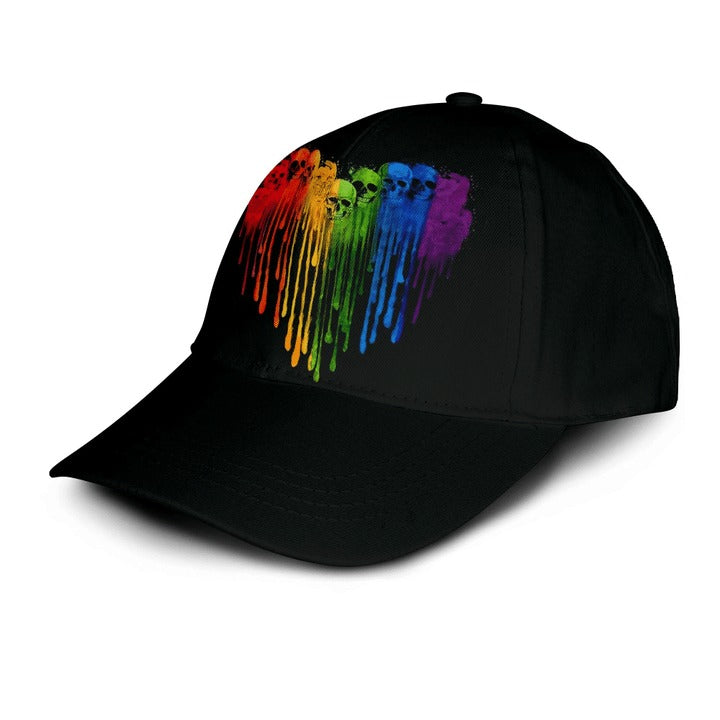 Colorful Skull You're Loved LGBT Printing Baseball Cap Hat, LGBT Pride Accessories CO0293