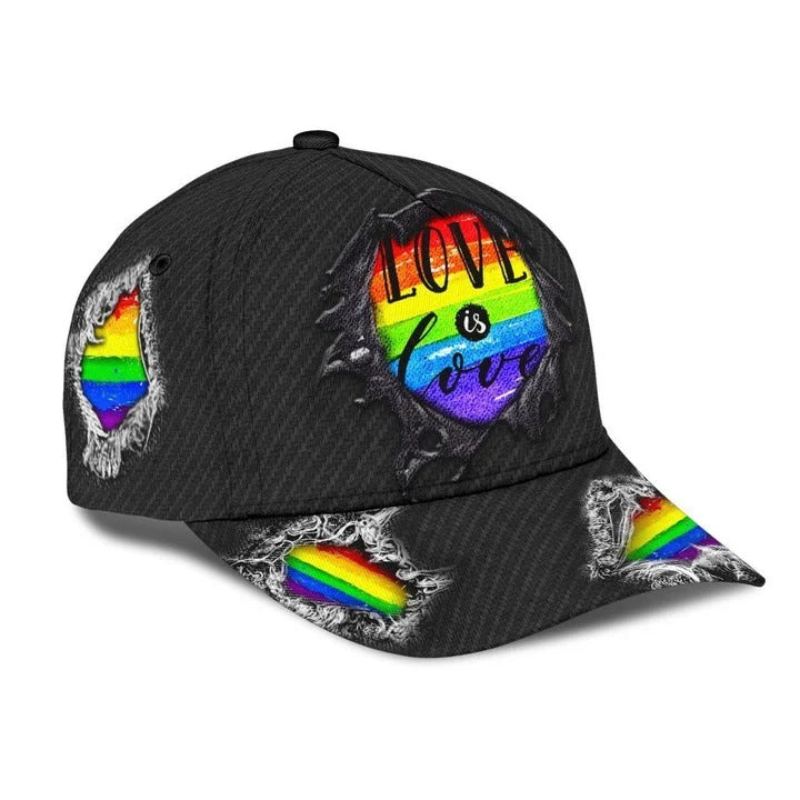 Personalized With Name Gay Pride Accessories For Pride Month, Love Is Love Printing Baseball Cap Hat CO0291