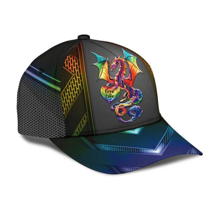 Love Is Love Baseball Pride Cap, Dragon Shine Your Color Lgbt Printing Baseball Cap Hat CO0278