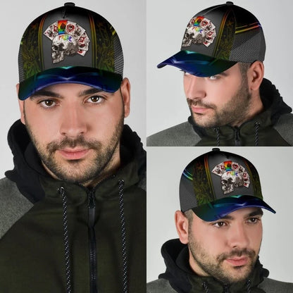 Baseball Cap For Gaymer, Pride Skull And Cards Lgbt 3D Printing Baseball Cap Hat, Pride Accessories CO0275