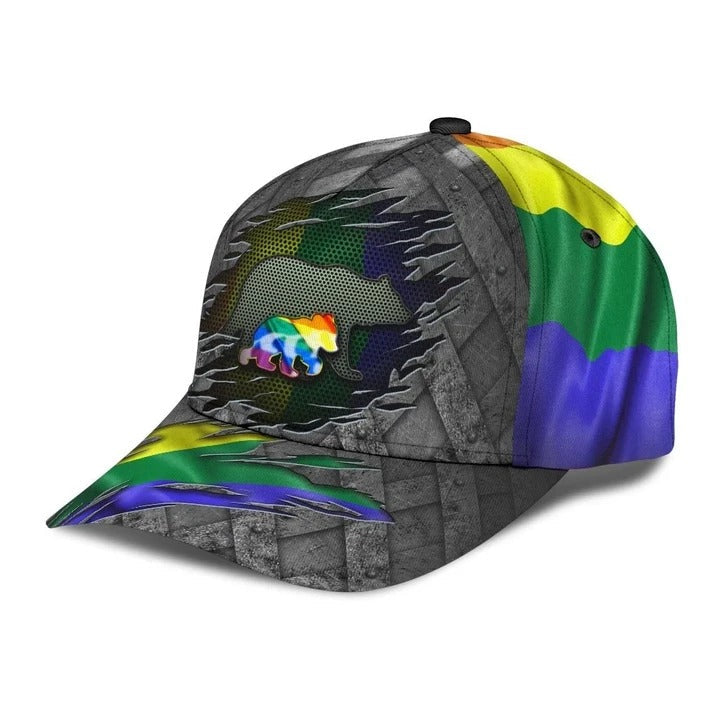 Pride Cap For Gaymer, Mama Bear Family Cool LGBT 3D Printing Baseball Cap Hat, Lesbian Gifts CO0269