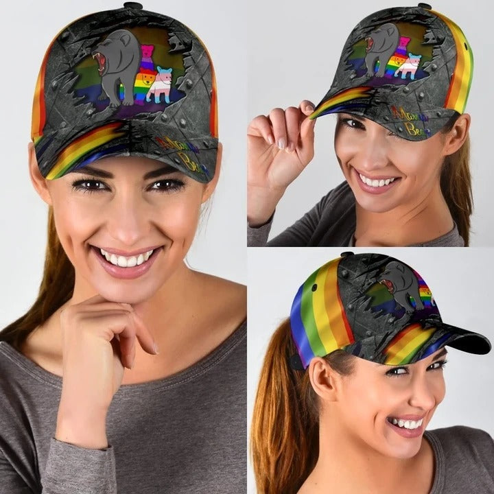 LGBT Baseball Cap All Over Printed, Colorful Mama Bear Pride Classic Cap Hat, Pride Month 2022 Gifts CO0270