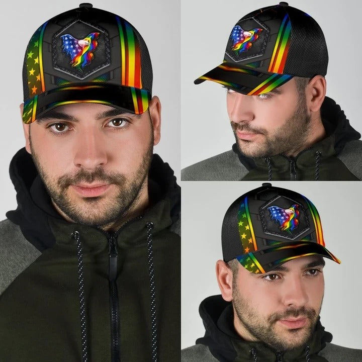 Pride Baseball Cap Hat, USA Flag Eagle LGBT Printing 3D Baseball Cap Hat, Pride Accessories CO0268