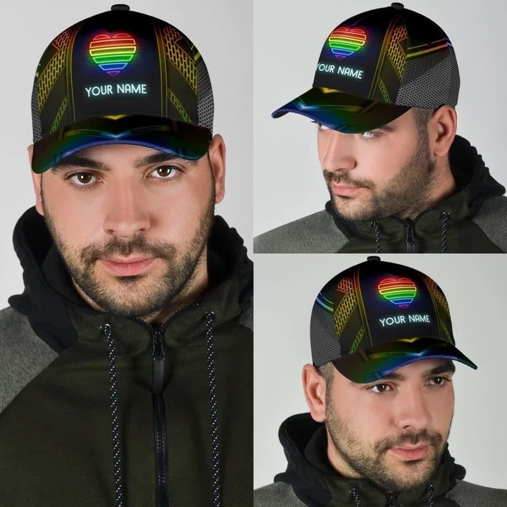 Personalized Pride Baseball Cap With Name, Same Love Same Right Lgbt Printing Baseball Cap Hat CO0244