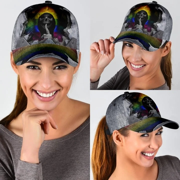 Gay Pride Classic Cap, The Death Keep Silent LGBTQ Printing Baseball Cap Hat, Lesbian Hat Cap CO0232