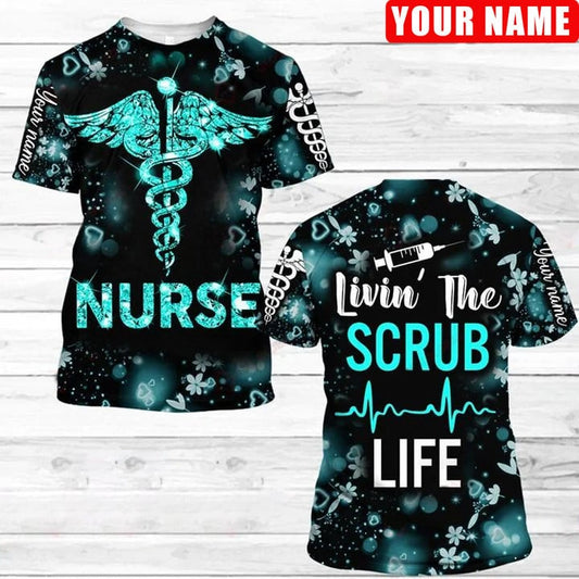 Personalized Perfect Nurse Apparel, Nurse T-Shirt Cool Gift Idea, Green Nurse Glitter Pattern Shirt TO3244