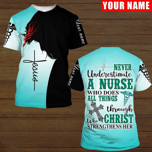 Personalized Jesus Nurse 3D Unisex Shirt, Perfect Gift Nurse Clothing, Gift for Him TO3221