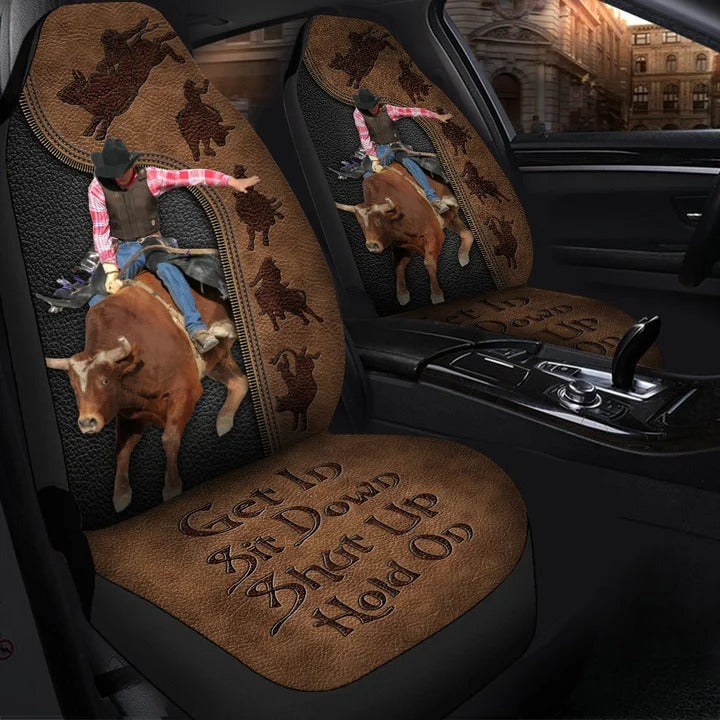 Bull Riding Car Seat Covers Universal Fit SO0146