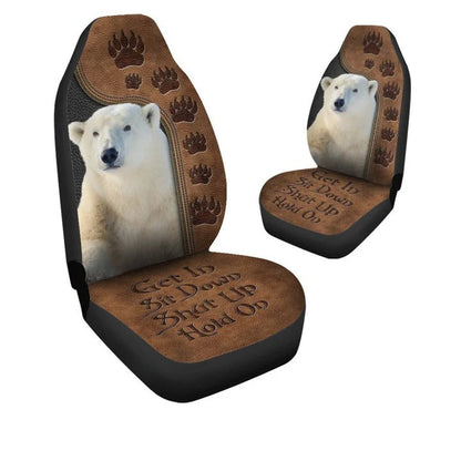 Polar Bear Hold on Funny Car Seat Covers Universal Fit SO0144