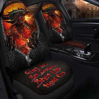 Dragon Hold on Red Version Car Seat Covers Universal Fit SO0079