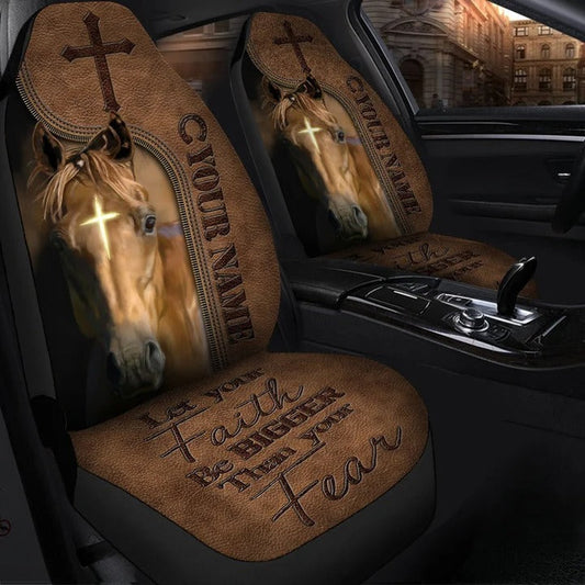 Personalized Name Horse Faith Over Fear Car Seat Covers Universal Fit SO0332