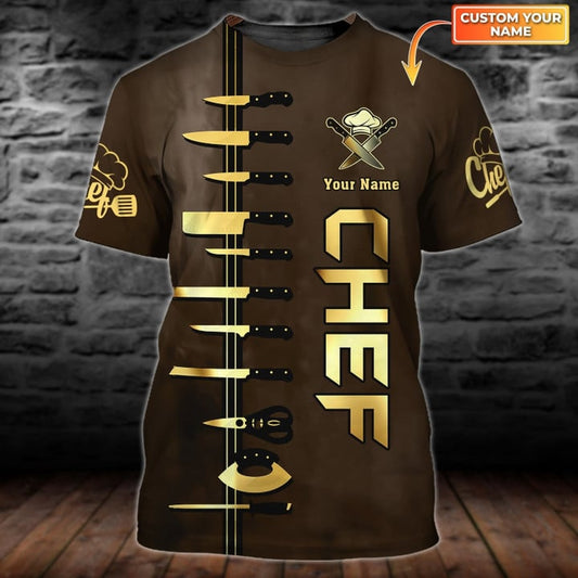 Personalized All Over Printed Chef Gold Unisex Shirt For Men Women, Master Chef Shirt TO2902