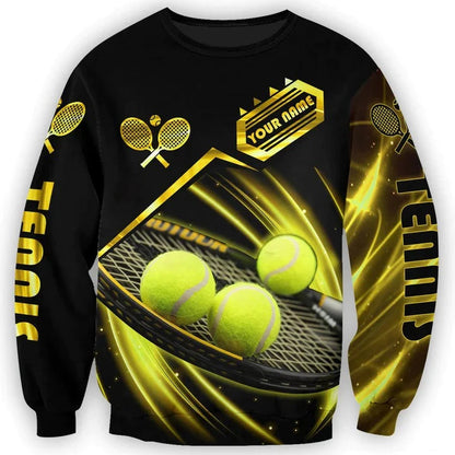 Personalized 3D Tennis T Shirt Black Gold Pattern Tennis Player Shirt, Gift For Tennis Lover Tennis Player TO2851