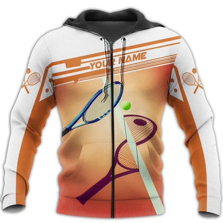 Custom 3D Print Zip Hoodie For Tennis Player, Women Tennis Tshirt, Men Tennis Player Gift TO2854