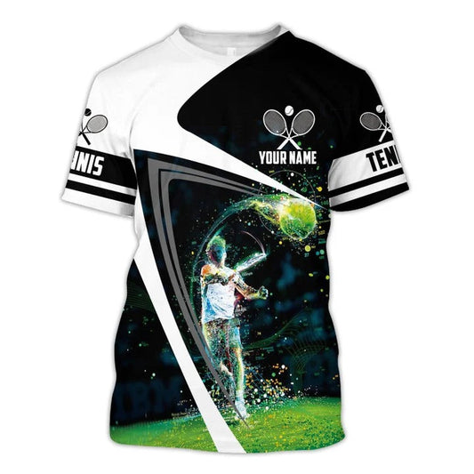 Personalized 3D Print Tennis Shirt, Unisex Shirt Tennis Player Uniform, Present To Tennis Men Women TO2356