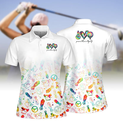 Peace Love Golf Tie Dye Women Short Sleeve Polo Shirt Sleeveless Polo Shirt SO0519