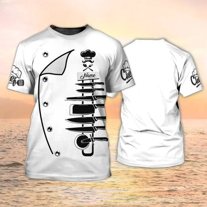 Chef T Shirts 3D Custom Name White Shirt For Master Chef Men Women TO2068