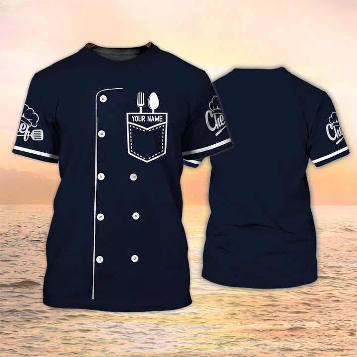 3D All Over Print Chef Uniform Custom Name Master Chef T Shirt, Cooking Lover Shirt TO2067