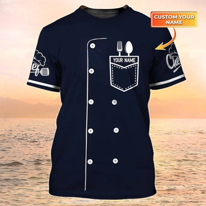 3D All Over Print Chef Uniform Custom Name Master Chef T Shirt, Cooking Lover Shirt TO2067