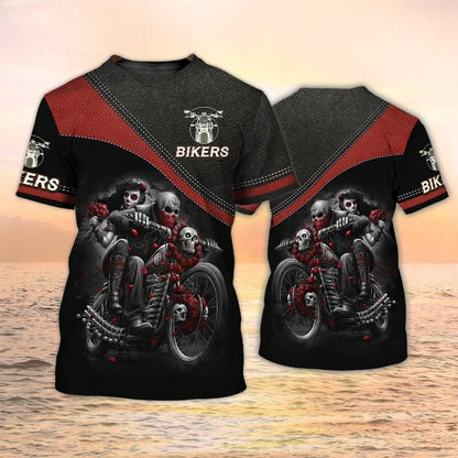 Biker T Shirt 3D Skull Couple Shirt Biker Gift TO2549