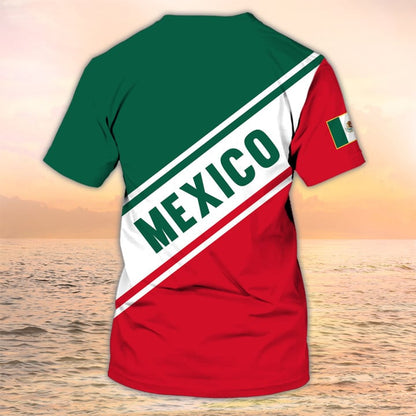 Mexico Flag T Shirt Custom Mexican T-Shirt Red & Green TO3054