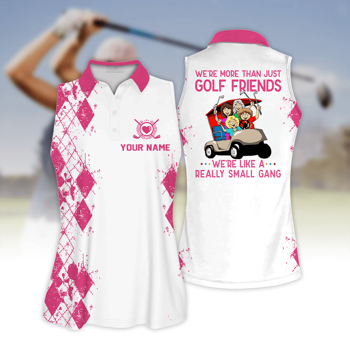 Customized Name Team Golf Shirt, We're More Than Just Golf Friends Short Sleeve Women Polo Shirt SO1056