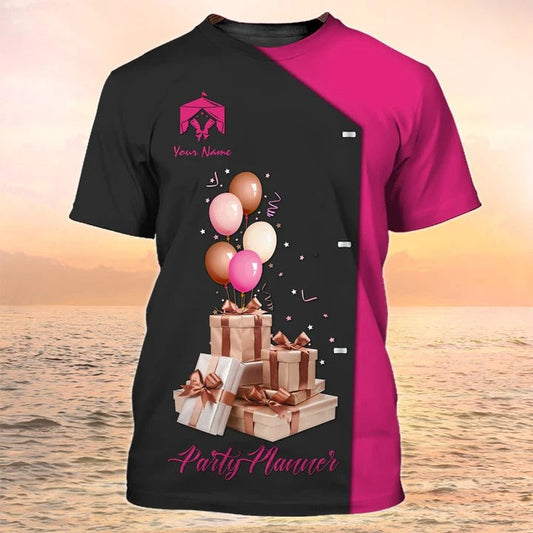 Event Planner Custom Tshirt Party Planner Uniform Black Pink TO2213