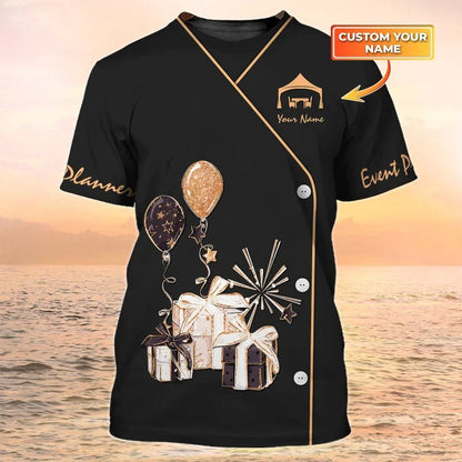 Personalized 3D All Over Print Shirt For Event Planner, Party Planner Uniform Black TO2214