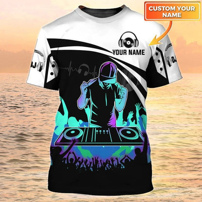 3D DJ Shirt Born To DJ Forced To Work Tshirt Men Women Disc Jockey Bar Club DJ Music Uniform TO2021