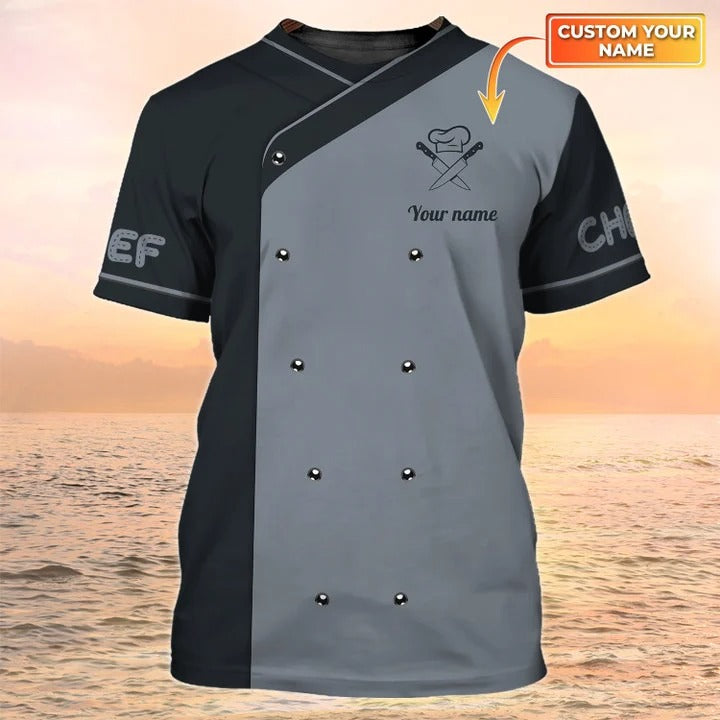 3D All Over Printed Cook Shirt Chef uniforms Chef Wear Chef Custom Tshirt TO2077