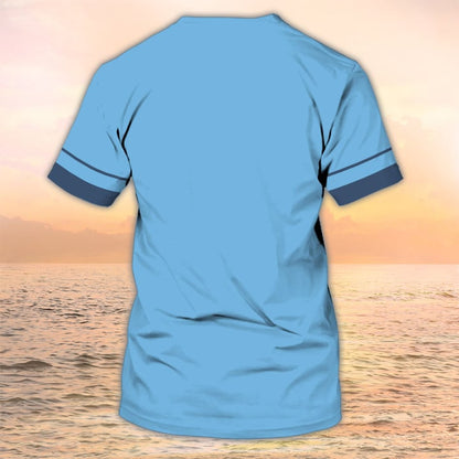 Nurse Tshirt, Nursing Custom Shirts, Nurse Uniform, Nurse Personalized Name Cyan Blue TO3174