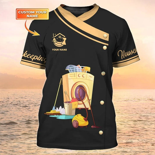 Housekeeping 3D T Shirts, Cleaning Service Custom Shirts Housekeeping Uniform Shirts TO2189