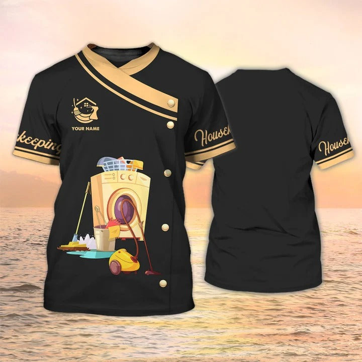 Housekeeping 3D T Shirts, Cleaning Service Custom Shirts Housekeeping Uniform Shirts TO2189