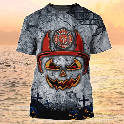 Firefighter Halloween Shirt, Halloween 3D Tshirt, Halloween Gift For Fireman TO2183