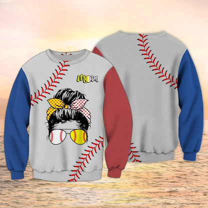 Baseball Softball Mom 3D All Over Printed Shirts, Women Baseball Hoodie, Baseball Gift For Mom TO0087