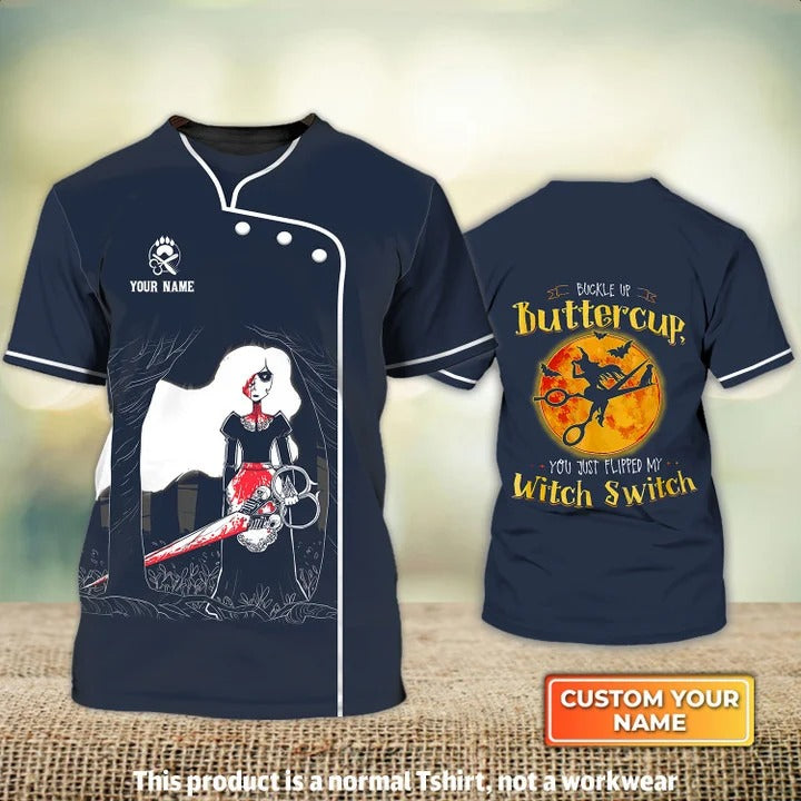 Custom Funny Groomer Halloween Shirt, Halloween Is Coming Buttercup, Witch Switch Pet Groomer Tshirt TO2344