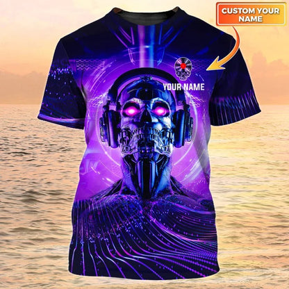 3D All Over Print Skeleton DJ Shirt, Unisex Custom DJ Tshirt, Men DJ Shirts TO2281