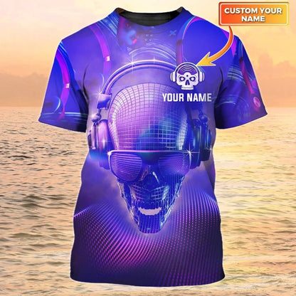 Personalized 3D Skull Men DJ Shirt, DJ Club DJ Team Uniform, DJ Gift TO2280