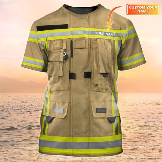 Firefighter Custom T shirt Firefighter Uniform 3D Print Shirt, Apparel Shirt for Firefighter TO3309