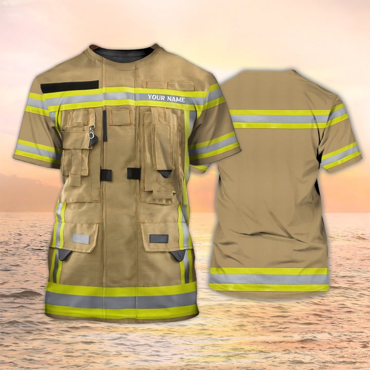 Firefighter Custom T shirt Firefighter Uniform 3D Print Shirt, Apparel Shirt for Firefighter TO3309