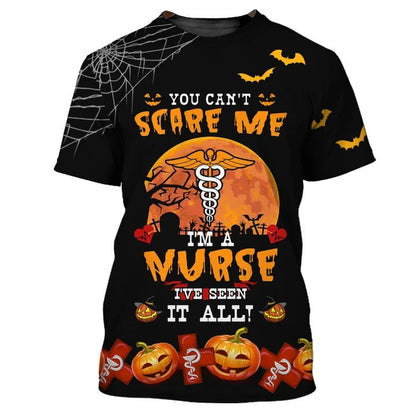 Halloween Nurse T Shirt, You Can't Scare Me Halloween Gift For Nurse TO2340