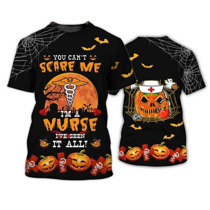 Halloween Nurse T Shirt, You Can't Scare Me Halloween Gift For Nurse TO2340